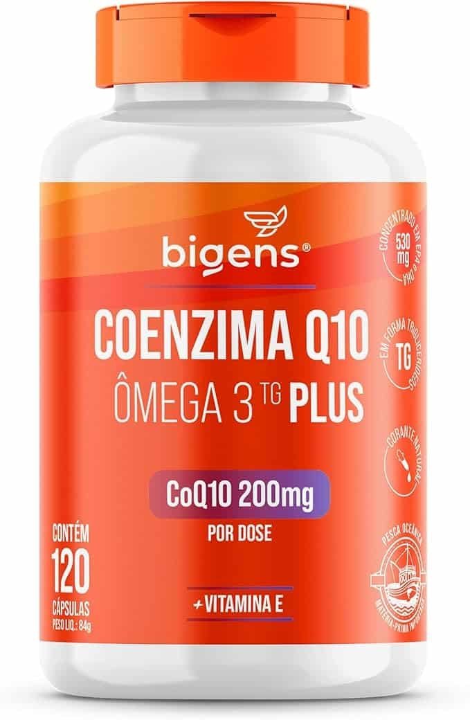 Coenzima-Q10-200mg-Omega-3-TG-Plus-Vitamina-E-120-Capsulas-Bigens-Unidade.jpg Coenzima Q10 200mg + Ômega 3 TG Plus + Vitamina E 120 Cápsulas Bigens (Unidade) - Imagem 1