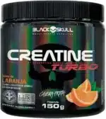 Creatine Turbo BlackSkull - Creatina Monohidratada em pó, com carboidrato para melhor absorção e performance (300g Pote, Laranja)