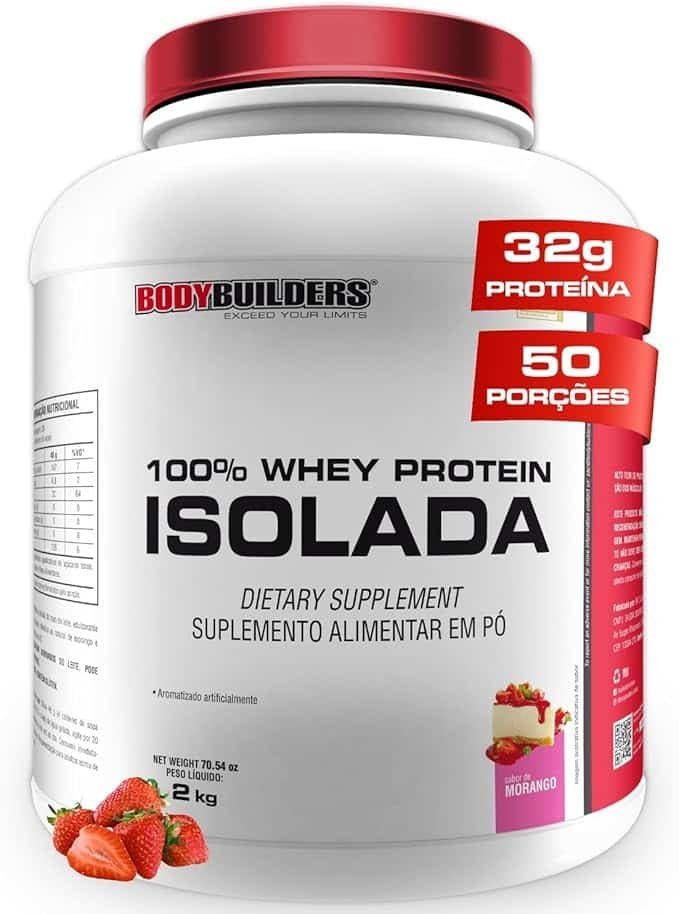 Whey-Protein-100-Isolada-Morango-2kg-Bodybuilders-1.jpg Whey Protein 100% Isolada Morango 2kg - Bodybuilders - Imagem 1