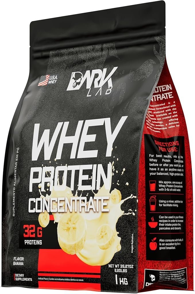 Whey-Protein-Concentrado-Dark-Lab-1kg-Banana-Ganho-de-Massa-Muscular-1.jpg Whey Protein Concentrado Dark Lab, 1kg, Banana, Ganho de Massa Muscular - Imagem 1